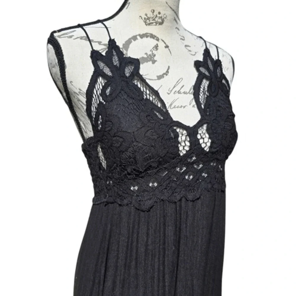Free People -1211 Women's One Adella Slip Lace Dress in‎ Black Size Small - Picture 5 of 13